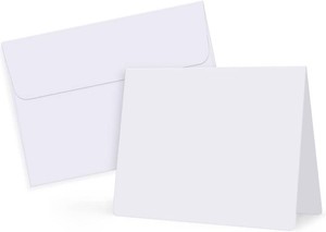 $21 Eupako White Blank Cards and Envelopes 100 Pack - 5x7 Heavyweight Folded Cardstock and A7 Envelopes Self Seal for DIY Greeting Cards, Invitations, Wedding, Baby Shower, Birthday, Thank You Cards