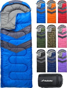 $26 MalloMe Sleeping Bags for Adults Cold Weather & Warm - Backpacking Camping Sleeping Bag for Kids 10-12, Girls, Boys - Lightweight Compact Camping Essentials Gear Accessories Hiking Sleep Must Haves