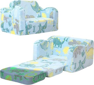 $40 MeMoreCool Glow in the Dark Dinosaur Toddler & Kids Couch, Fold Out Sofa