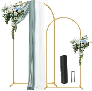 $37 2 Pack Metal Arch Backdrop Stand 7.2FT, 6FT Wedding Balloon Floral Frame