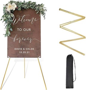 $22 DANMO Easel Stand for Wedding Sign Poster 63 Instant Display Floor Adjustable Metal Art Easel Gold