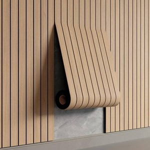 $33 YU LI 3DH Peel and Stick PVC Slat Wall Panel 118x15.75 Self-Adhesive Thick Faux Oak Wood Grain Wallpaper Panel 3D Soundproof Wall Panels for Walls & Ceilings