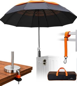 $90 Hvac Umbrella with Magnetic Base & Clamp, Outdoor Work Umbrella 60- Orange