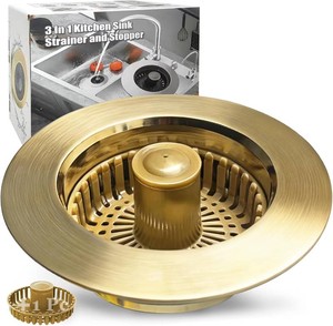 Anlige Kitchen Sink Drain Strainer, 3 in 1 Pop Up Kitchen Sink Stopper