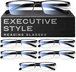 $22 Gaoye Executive Style Reading Glasses Men - Durable Readers with Blue Light Filtering- Comfortable Fit with TR90 Frames (1.25 prescription)