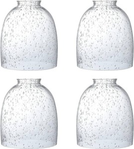 $57 4 Pack Clear Seeded Glass Replacement Shades Covers for Ceiling Fan Light Fixtures Pendant Lighting Chandelier Vanity Light Kitchen Island Light, 2-18 Fitter, 5.47 High, 4.76 Diameter