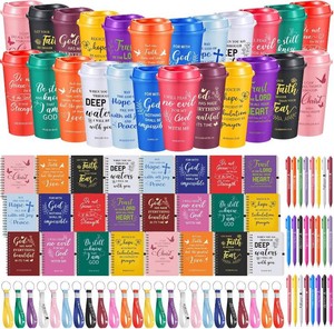 $65 Skylety 24 Set Christian Gifts Bulk Scripture Cup Set, Classic Color