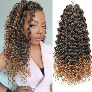 $27 ZRQ 8 Packs GoGo Curl Crochet Hair 18 Inch Synthetic Ombre Ocean Wave Crochet Hair for Women,Long Beach Curl Water Wave Deep Twist Crochet Braids Hair Extensions