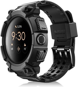 $25 SUPCASE for Google Pixel Watch 3 Case 45mm with Adjustable Band, Men, Black
