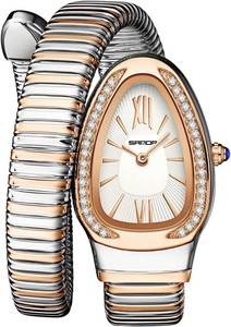 $40 Gosasa Snake Bracelet Watches for Women, Elegant Wrap Around Bangle Wristwatch, Fashion Jewelry Style Quartz Watch, Snake Cuff Watch for Dress & Gift 5.9-6.7in