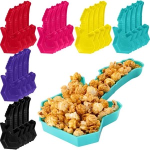 Boao 24 Pcs Guitar Shaped Party Trays Disposable Music, Multicolored, Fresh