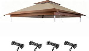 $76 12x12 Replacement Canopy Top, Canopy Cover Only, Beige Brown