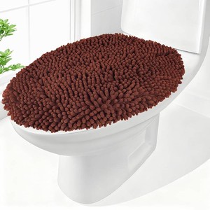 $21 Chenille Elongated Toilet Seat Cover 19.5x 15 Machine Washable