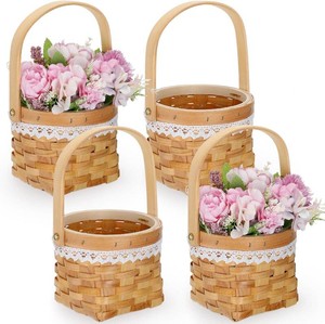 $28 4 Pack Wooden Wedding Flower Girl Basket