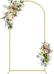 $34 Wokceer 7.2FT Arch Backdrop Stand Gold Metal Wedding Arch Backdrop Stand
