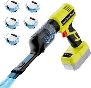 $47 YEX-BUR Cordless Handheld Vacuum for Ryobi 18V Battery(Tool Only), 240W Powerful Car Vacuum with Brushless Motor, 3-Speed, 5 Filters, Portable Vacuum Cleaner for Home Office Car Pet