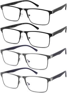 $25 Mens Reading Glasses,4 Pack Blue Light Readers For Men 1.75