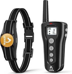 $30 PATPET Dog Shock Collar - Rechargeable Dog Training Collar with Remote for Medium Large Dogs, 3 Training Modes (BeepVibrationShock) IPX7 Waterproof 1000Ft Electric Dog Collar (Black)
