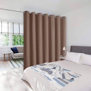 $41 NICETOWN Wall Dividers for Rooms, Sound Barrier Room Divider Curtain Screen Partition, Function Thermal Blackout Patio Door Panel, Sliding Door Insulated Curtain, Cappuccino, 8.3ft Wide x 8ft Long
