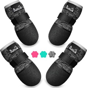 $22 SlowTon Dog Shoes - Breathable Dog Sock Boots for Summer Hot Pavement Hardwood Floors Winter Snow, Waterproof Booties for Small Medium Large Dogs, Non-Slip Paw Protector for Outdoor Walking (BG, 6)