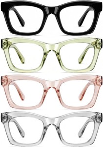 CCVOO Stylish Reading Glasses for Women, Stylish Eyeglasses, Blue Light Readers, Cheaters (prescription 1)