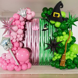 Pink and Green Balloon Garland Arch Kit, Witch Themed Party Decor