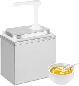 $44 Sauce Dispenser Pump, 2L Condiment Pumps Station with Food-Grade Container & Pump, for Ketchup BBQ Sauce Syrup Salad Dressing