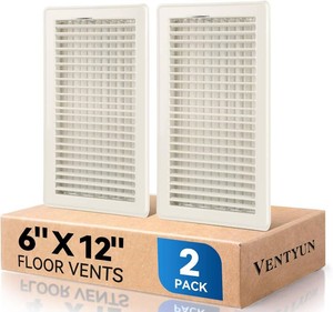 $29 6 x 12 Floor Register Vent Covers 2-Pack, Cream White