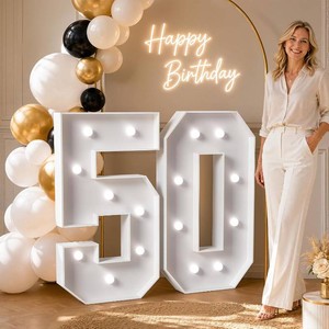 $48 3FT Marquee Numbers 50, Large Light up Numbers for 50th Birthday