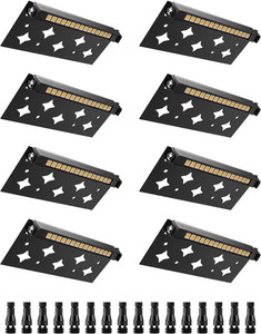 $100 5W Retaining Wall Lights,7 inch LED Hardscape Lighting Low Voltage Landscape Paver Lights 12V 24V Step Lights Outdoor IP66 Waterproof 3000K Soft White Stair Deck Lighting (8 PackConnectors)