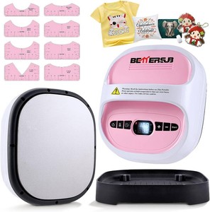$67 BetterSub Heat Press for T-Shirts & HTV Vinyl, Portable 8.3 9.7 Pink