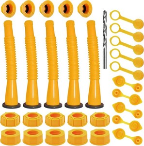 Gas Can Spout Replacement Kit, Gas Can Nozzle Replacement (5 Kits-Yellow)