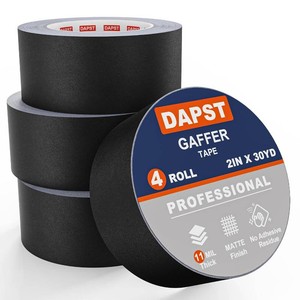 $23 4 Pack Black Gaffers Tape, 2 Inch x 30 Yards Pro Matte Gaff Tape