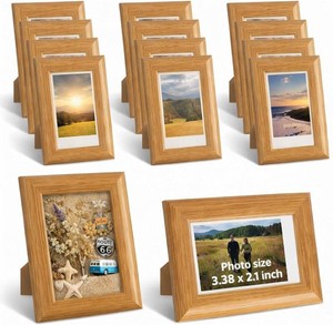 Bucherry 4 Pcs 2x3 Mini Picture Frame Compatible with Instant Film, Wood