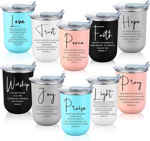 $40 LemonRoad 10 Pcs Christian Gifts Bulk 10 oz Tumblers, Multiple Color, Faith
