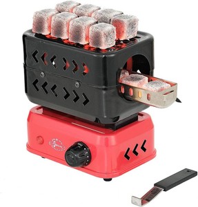 $36 minkah Charcoal Burner 3D 360  Faster Heating Electric Stove Coconut Coal Starter 2 Heating Zones with Stainless Detachable Tongs, 1200W High Power Cube Coil Multipurpose Turbo Burner Fire Starter