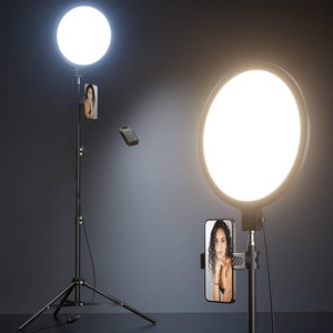 $40 Weilisi 10.2 Ring Light with 69 Tripod Stand and Phone Holder Kit, Full-Screen Zoom Light for Video Recording, Makeup, Live Stream, Dimmable LED Selfie Ring Light Tripod for iPhone with Remote
