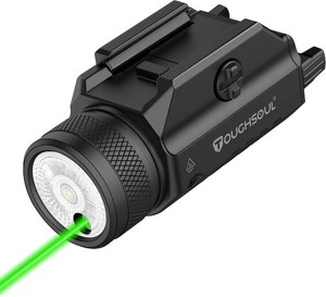 $30 TOUGHSOUL 1200 Lumens Picatinny Rail Mount Pistol Light Green Laser Combo