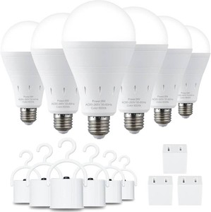 $36 DEBAOBULB 6 Pack Rechargeable Emergency Light Bulbs, Battery Powered LED Light Bulb 6000K Daylight E26 120 Volt 9W 60W Equivalent with 1200mAh for Home Power Outage Camping Hurricane