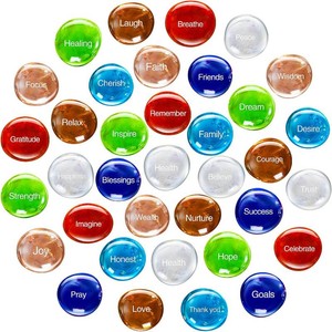 $27 Fabbay 35 Pcs Inspirational Glass Stones Bulk with Words