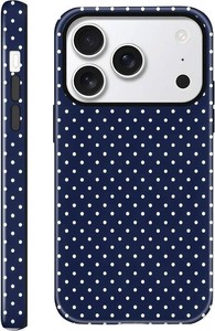 Navy Blue Polka Dot Case for iPhone 17 ProiPhone 18 Pro
