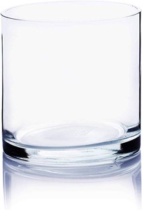 WGV Cylinder Vase, 4 W x 4 H, Floral Container, Glass Candle Holder Centerpiece Planter Terrarium for Wedding Party Event, Home Office Decor, Clear, 1 Piece