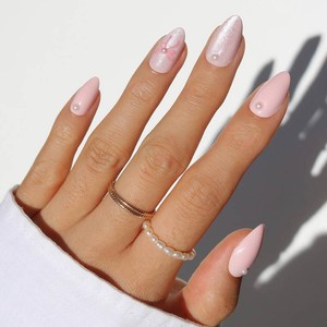 $20 Glamnetic Press On Nails - Short Almond, Glossy Fake Nails 30 Pc Full Kit