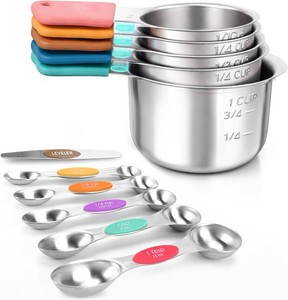 $26 DIYORA Magnetic 304 Stainless Steel Measuring Cups and Spoons Set