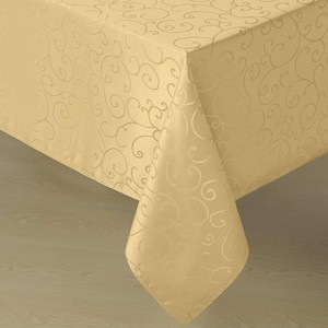 $26 Romanstile Jacquard Rectangle Tablecloth, 60 x 120 Inch, Gold