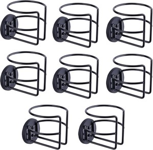 $40 8 Pack Magnetic Cup Holder with 2 Screws Mount, Full Covered Bus Tractor Cup Holder, Magnet Bottle Drink Holder, Black