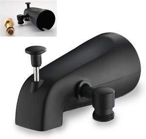 $38 All Metal Tub Spout with Diverter Matte Black, Fits Threaded 12 or 34 IPS, Tub Faucet with Shower Diverter