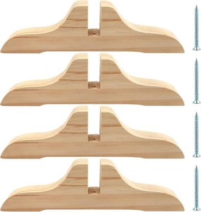 $23 4pcs Folding Wooden Room Divider Stand with Screws, 11.81x1.18inch Wood Slat Privacy Dividers,Stable Non-Slip Privacy Screen Holder Feet Partition for Home Office Hotel Classroom