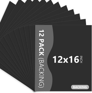 $23 Somime 12 Pack Black Backing Boards, 12x16 Uncut Mats Matboards