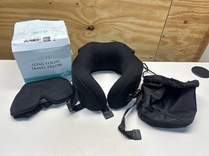 $40 YFONG Travel Pillow with 3D Sleep Mask for Long Flights Airplane, Black